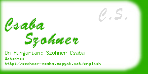 csaba szohner business card